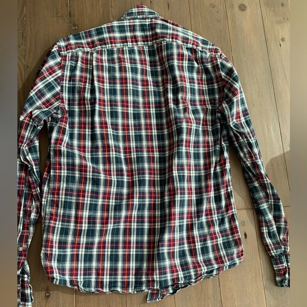 J. Crew Men Flex Washed Red Tartan Plaid Button Down Shirt